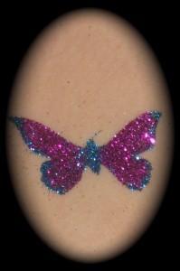 open butterfly glitter tattoo