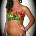 flower bikini painted on for bikini contest at the Pigpen Allentown